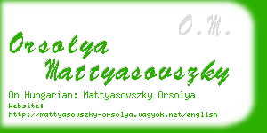 orsolya mattyasovszky business card